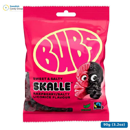 Bubs Himbeer-Salzige Lakritz-Totenkopf 90G — 16 Beutel