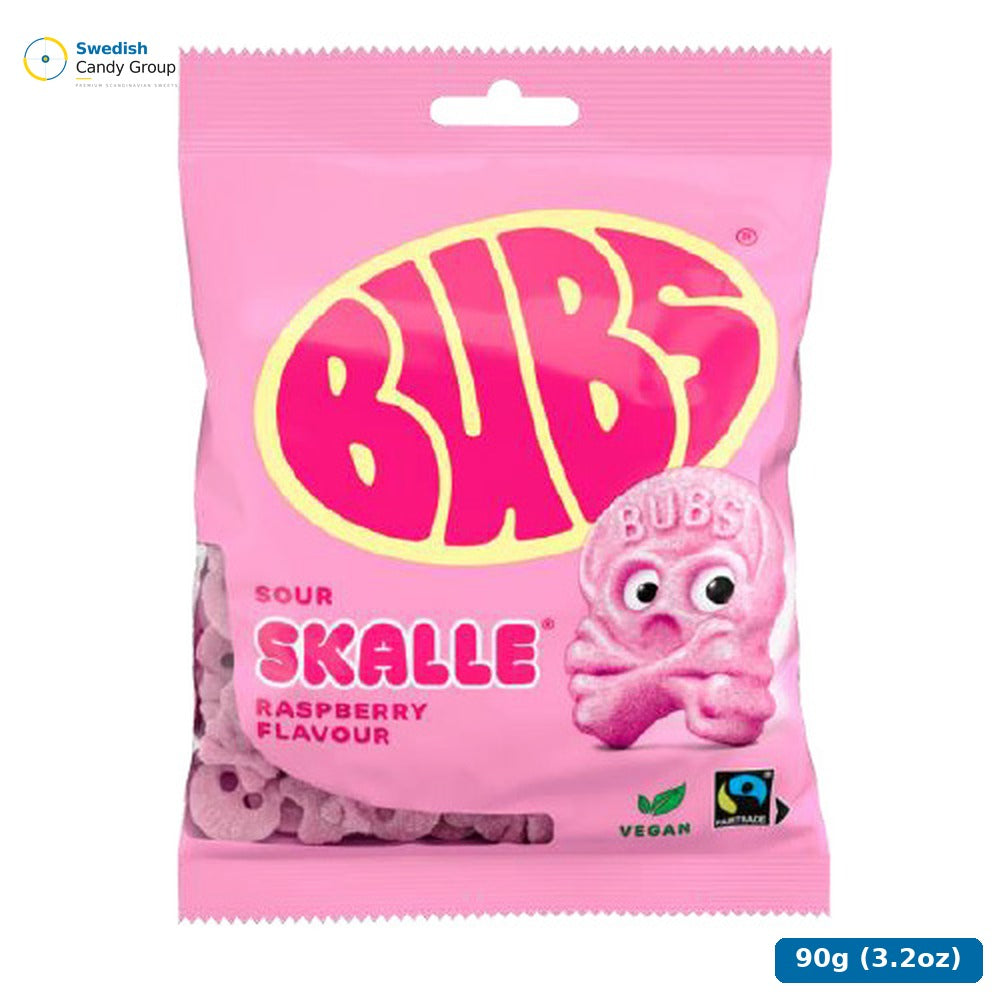 Bubs Raspberry Skalle 90G — 12 bags