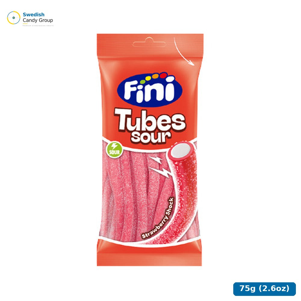 Candinavia Sour Tubes Jordgubb 75G — 24 bags