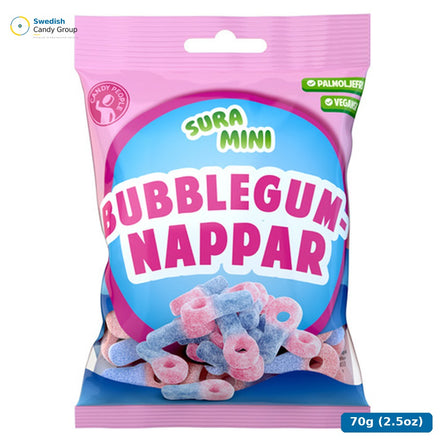 Candy People Sura Mini Bubblegumnappar 70G — 18 bags