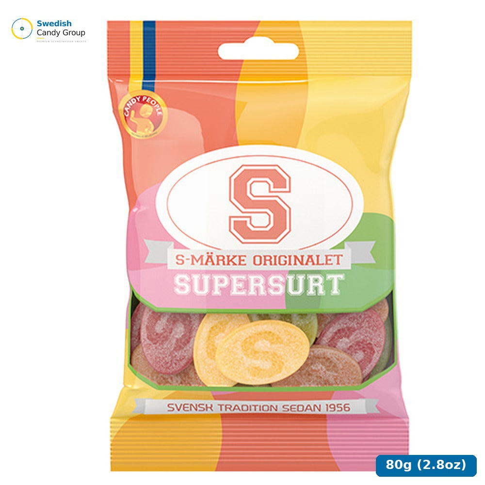 Candy People S-Märke Supersurt 80G — 18 bags
