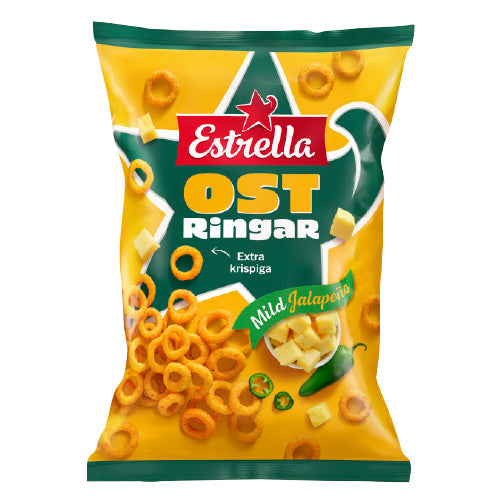 Estrella Cheese Rings Mild Jalapeño 18 x 200 g