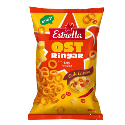 Estrella Cheese Rings Chili Cheese 18 x 200 g