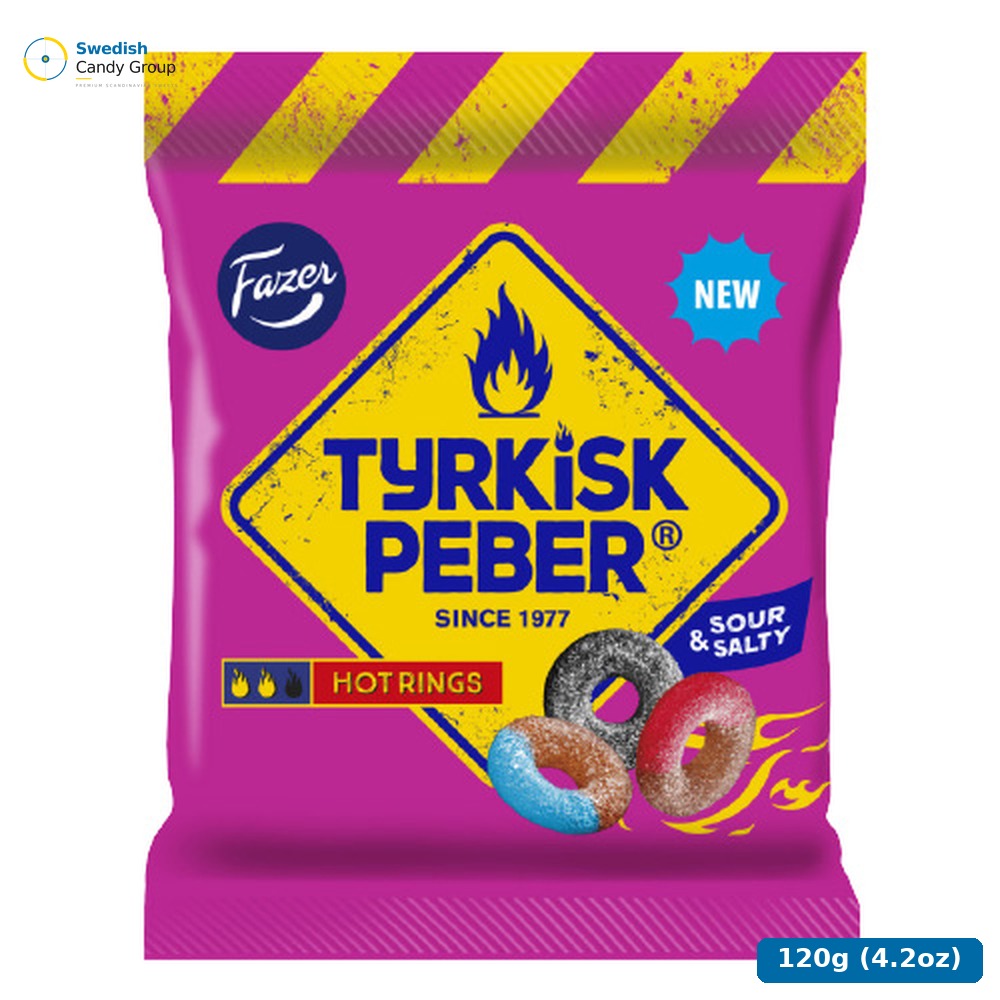 Fazer Tyrkisk Peber Hot Rings 120G — 12 bags
