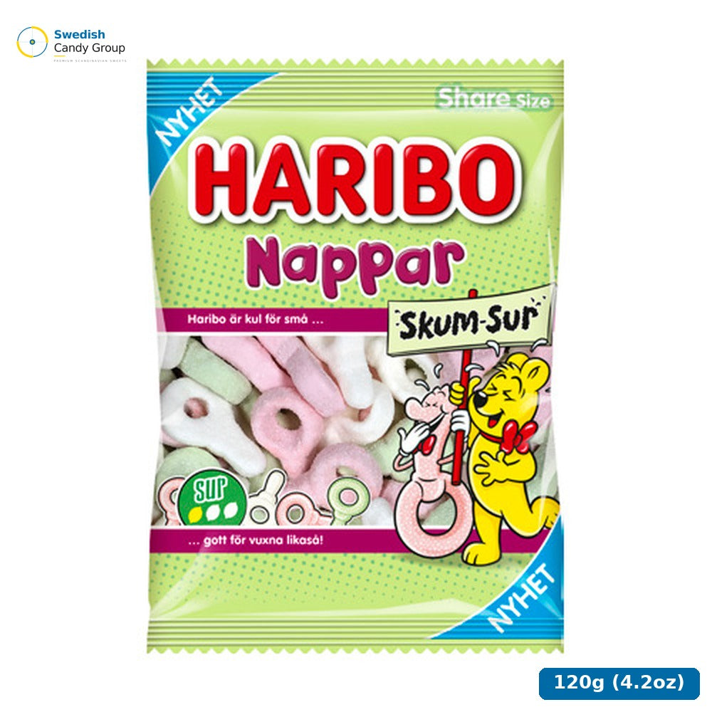 Haribo Sur Nappar Skum 120 G Påse — 12 bags