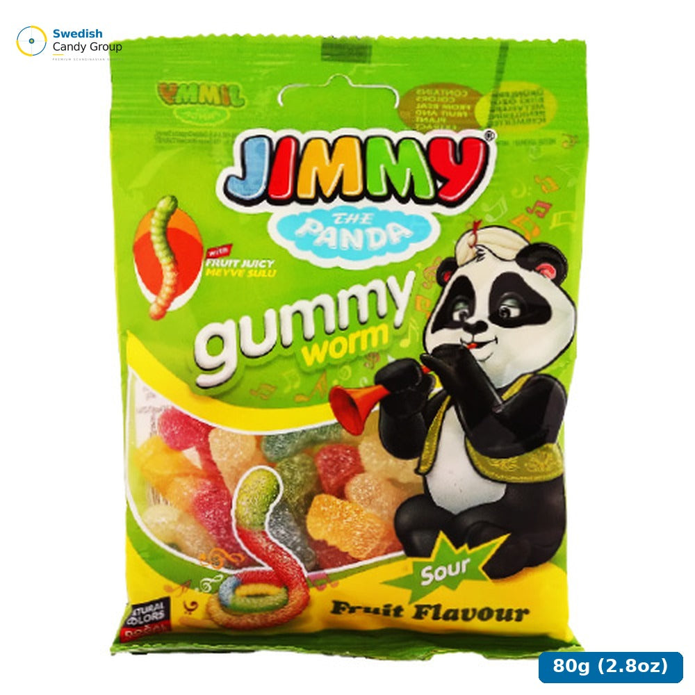 Jellioo Jimmy Sour Worm 80G — 12 bags