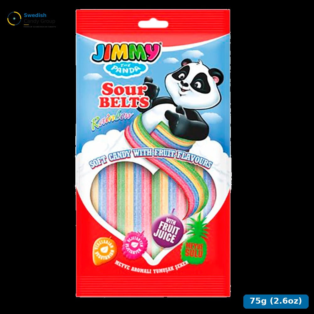 Jellioo Jimmy Sour Belt Rainbow 75G — 12 bags