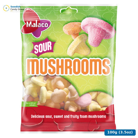 Malaco Saure Pilze 28X100G — 28 Beutel