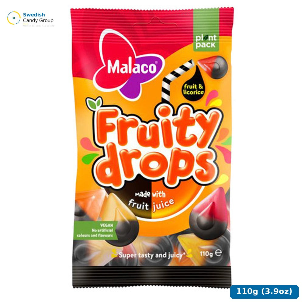 Cloetta Malaco Fruity Drops Fruit & Licorice 16X110G — 16 bags