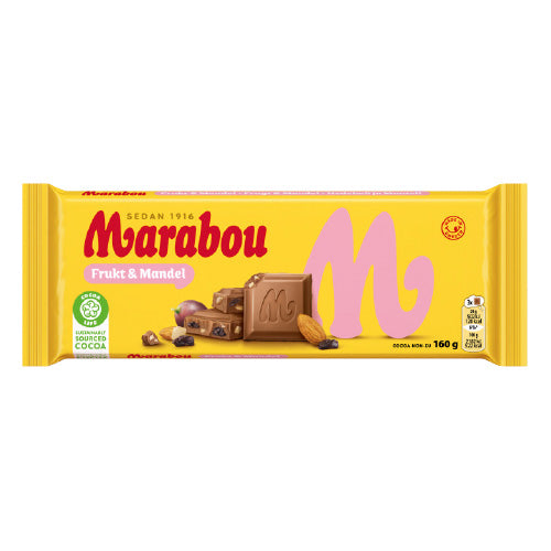 Marabou Fruit & Almond 160g — 16 x 160g