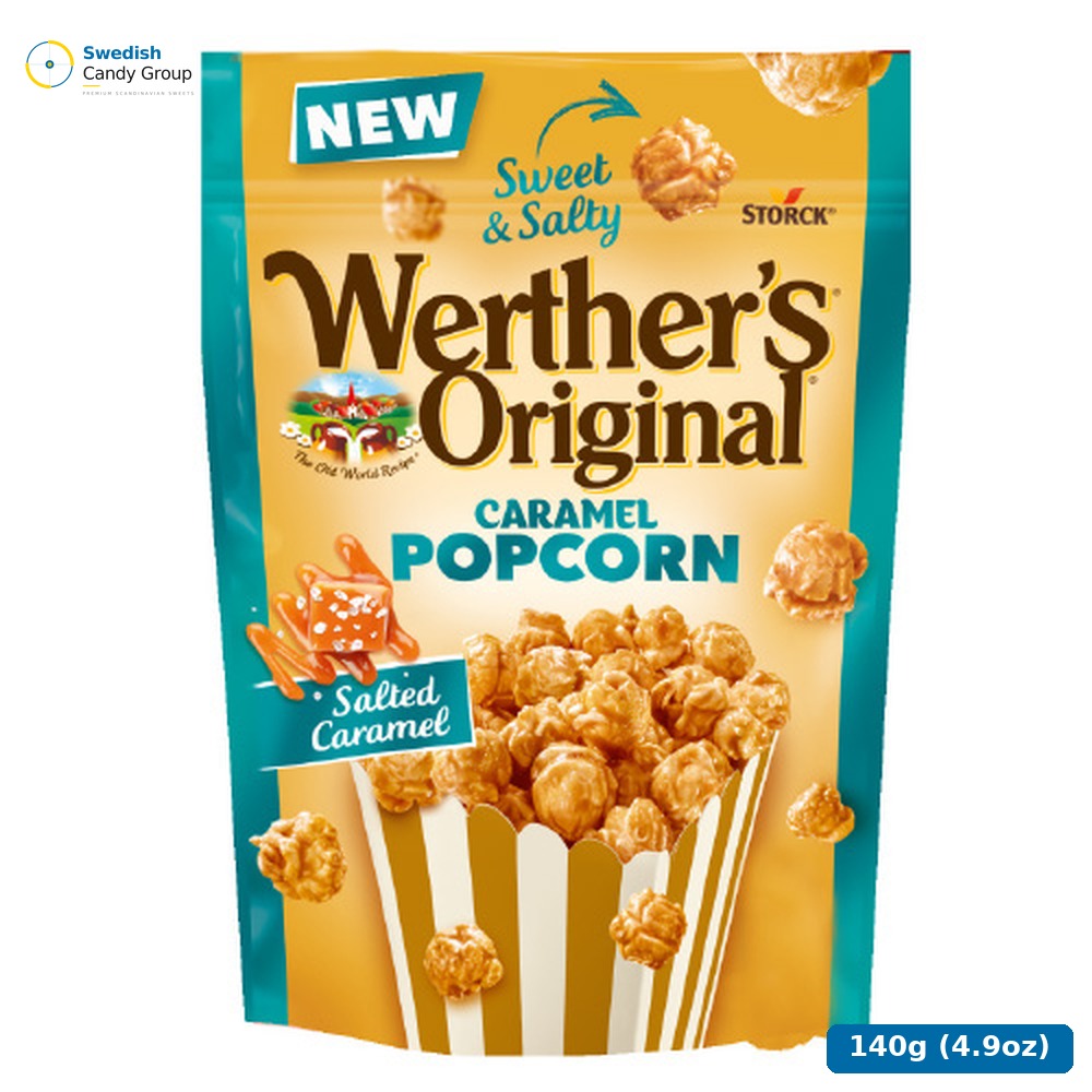 Storck Werthers Popcorn Salted Caramel Påse 140Gr — 12 bags