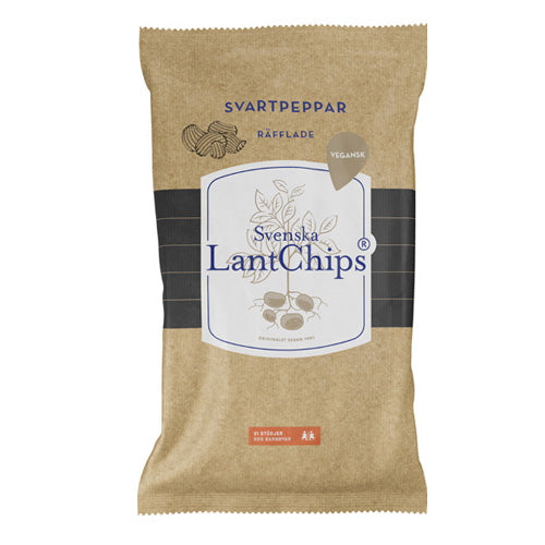 Svenska Lantchips LantChips Svartpeppar Ridged 10 x 200g