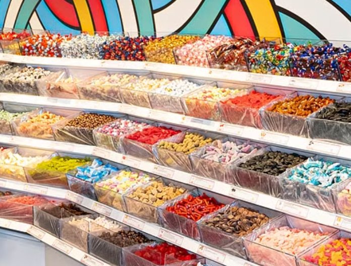 Bulk Swedish candy bins — pick & mix